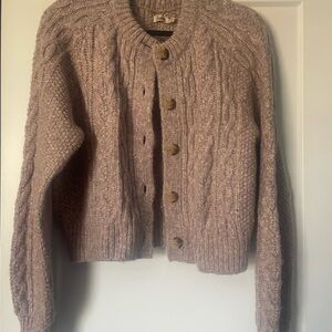 Cozy Cable Knit Sweater - Light pink/mauve